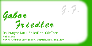 gabor friedler business card